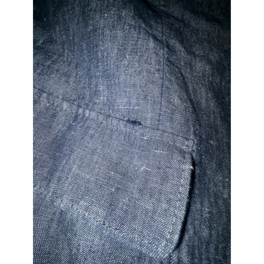 (CL) Express Photographer Fitted 44R Blue Chambray Sport Coat Blazer Mens